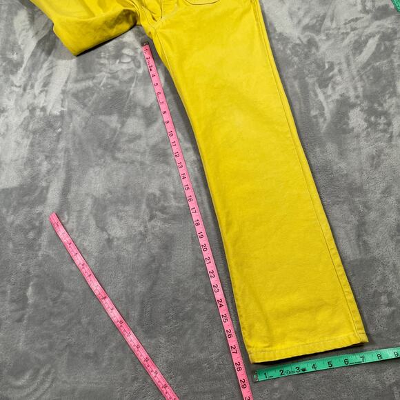 Lykke Wullf Perfected Ranch Pant 2 Yellow Patch Pockets Cotton Retro High Rise - Picture 14 of 15